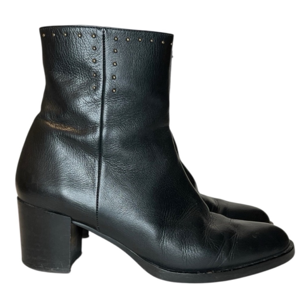 Hispanitas black leather studded ankle boots size 39.5 (9.5)